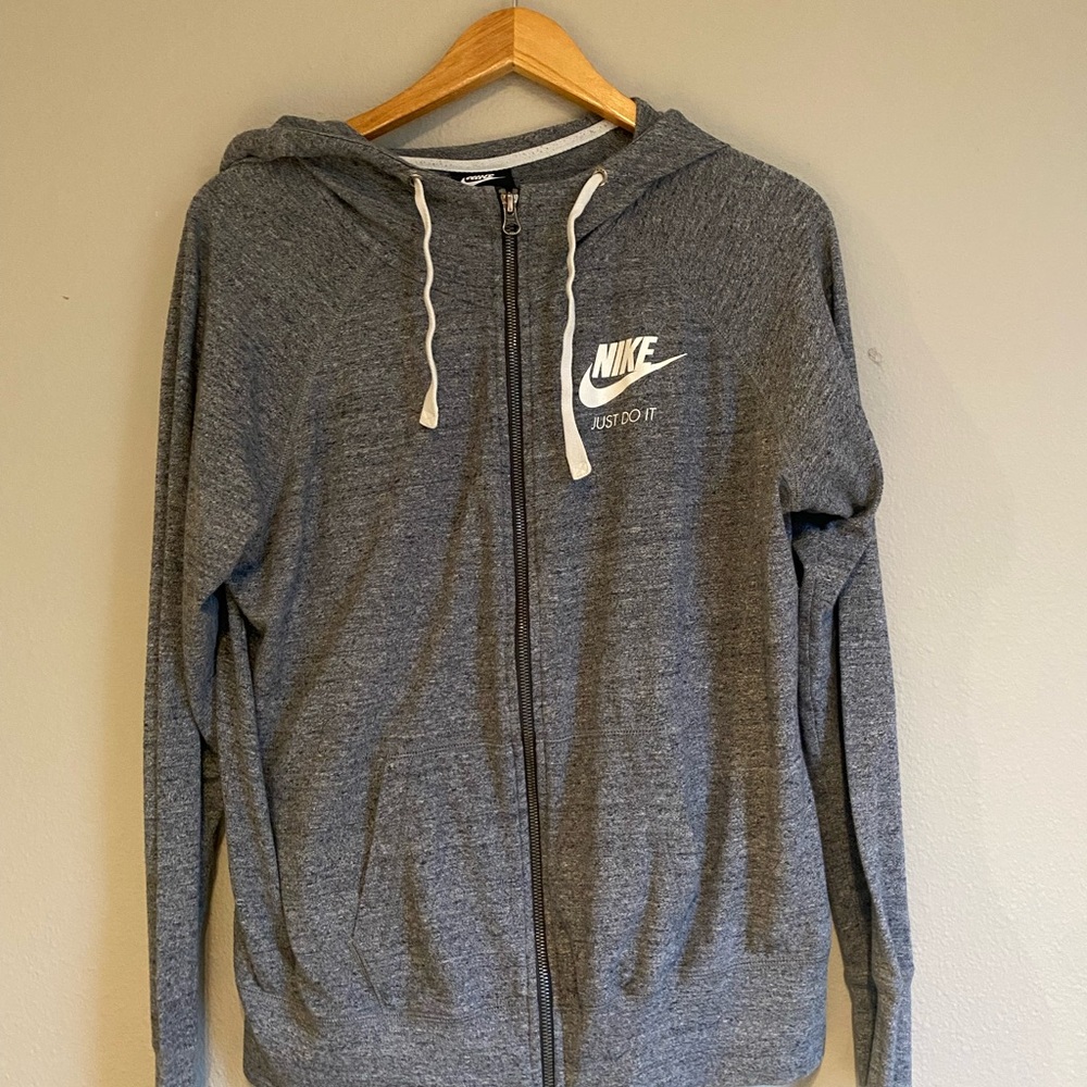 Nike Heather Gray Zip-Up Hoodie